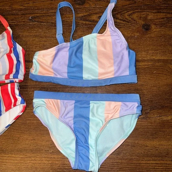 ⭐️Girls Bundle (3) Bikinis Size S 6/7 Old Navy Cat & Jack Wonder Nation - Picture 4 of 11
